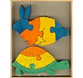 Puzzle - encajable de conejo y tortuga