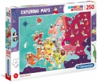 Puzle 250 piezas mapa de personajes de Europa