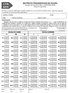 Hojas de respuestas autocorregibles CPM-APM Color/Superior de RAVEN.