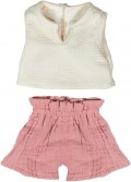 Camiseta beige y pantaln rosa calor (38cm)