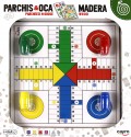 Tablero parch�s y juego de la oca de madera con accesorios.