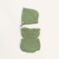 Conjunto punto pelele y capota verde (40cm)